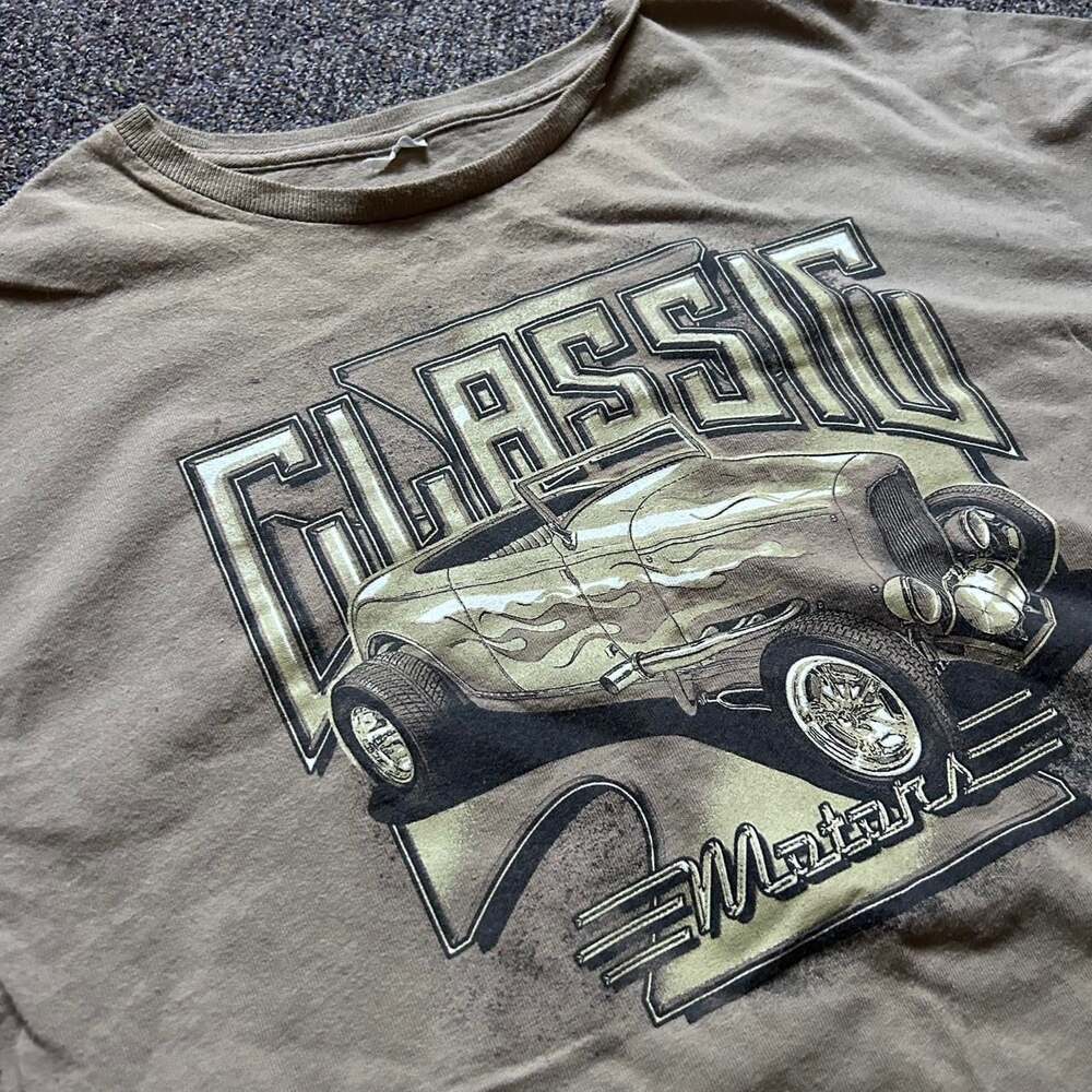 Unbranded Classic Motors Hot Rod Graphic Tee - Beige, Size L